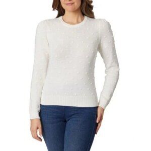 Draper James Women's Size L Ivory Textured Long Sleeve Sweater M0412